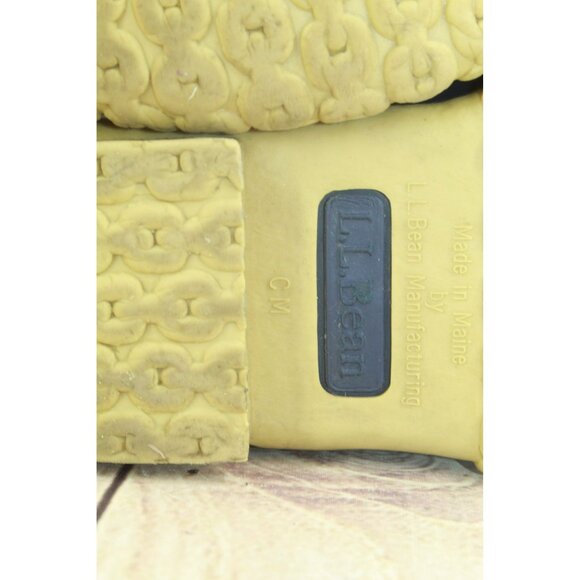 LL Bean Blue Leather 8" Lace Up Unlined Ankle Duck Boots Round Toe Size 7 M - Picture 9 of 10